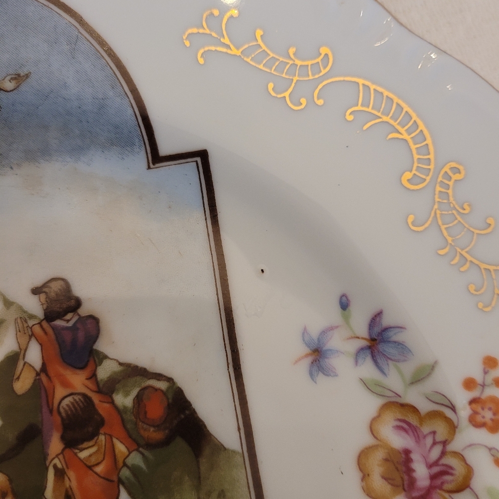 EUC Vintage Wall Hanging Plates Pair- Lord's Prayer and Ten Commandments - Picture 3 of 15